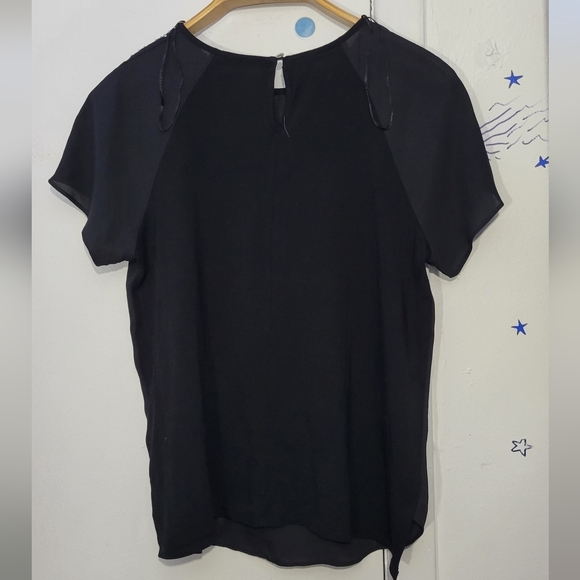 Vince Camuto Women's Black with Rhinestone studs Blouse Size Small - Picture 2 of 4